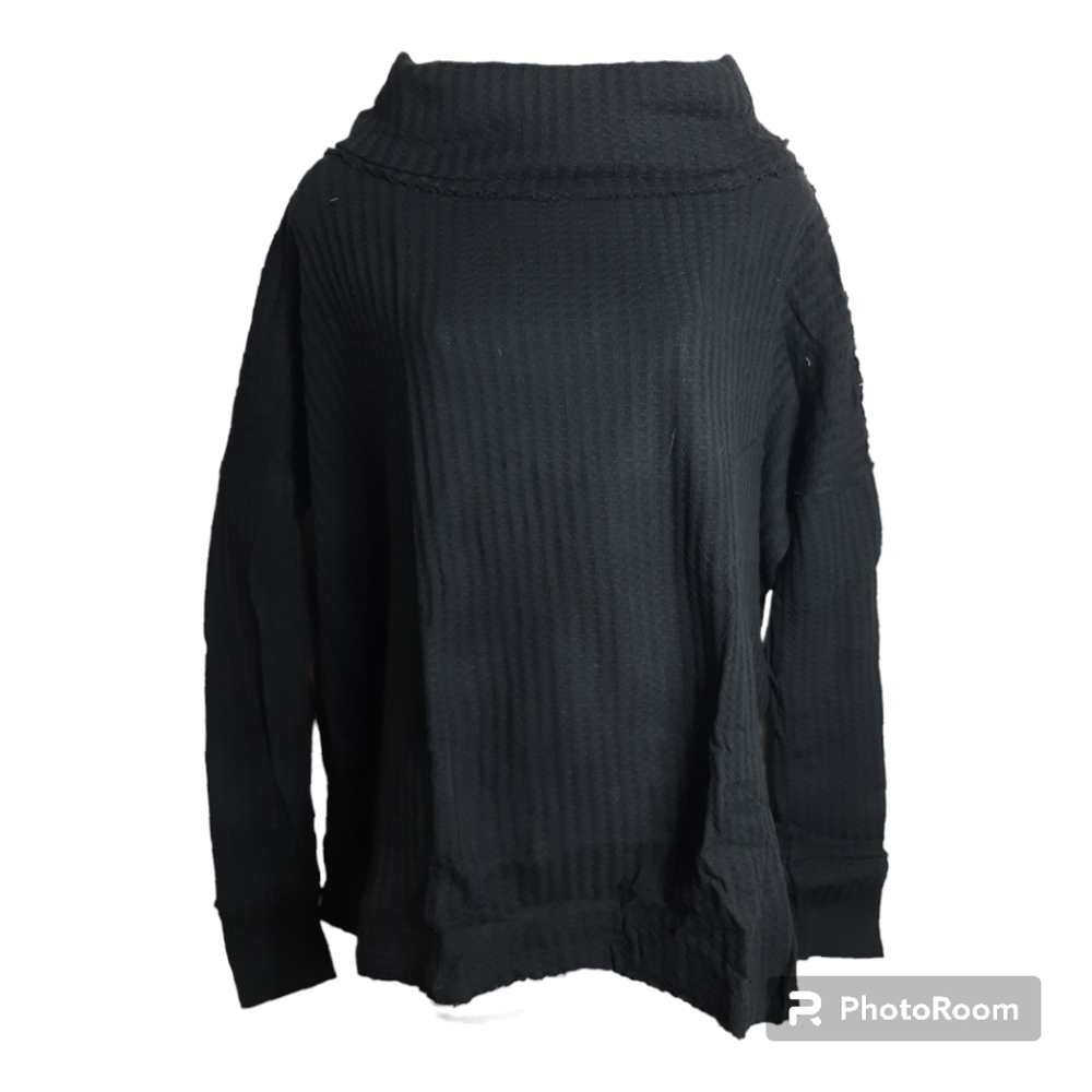 Free People, NWT, Women's Juicy Long Sleeve Tunic/Thermal, Size Medium, Black